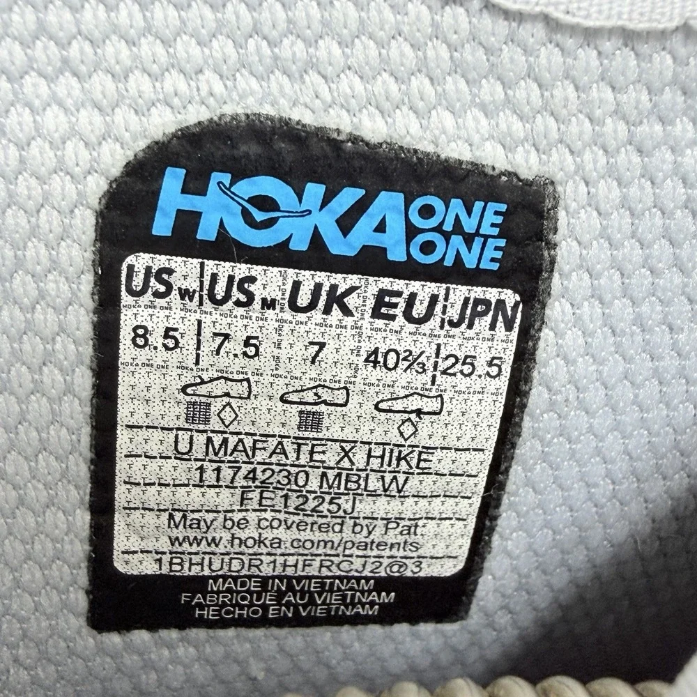 Hoka Mafate X Hike Size W8.5 M7.5 Mineral Blue Washed Blue Hiking Boots 1174230